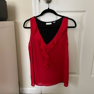 Red Ruffle Blouse
